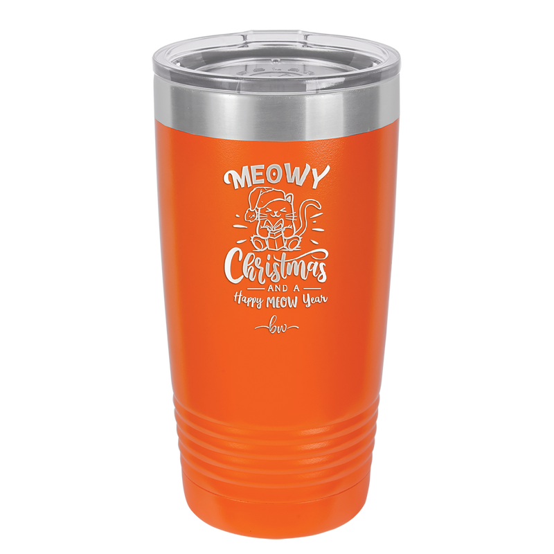 Meowy Christmas and Happy Meow Year - Laser Engraved Stainless Steel Drinkware - 1425 -