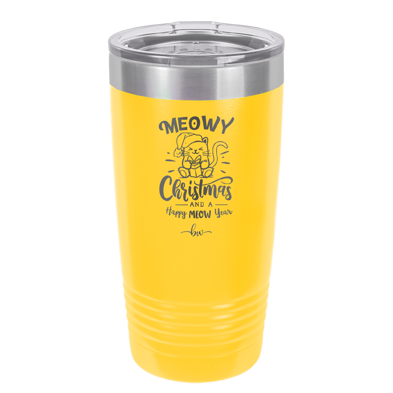 Meowy Christmas and Happy Meow Year - Laser Engraved Stainless Steel Drinkware - 1425 -