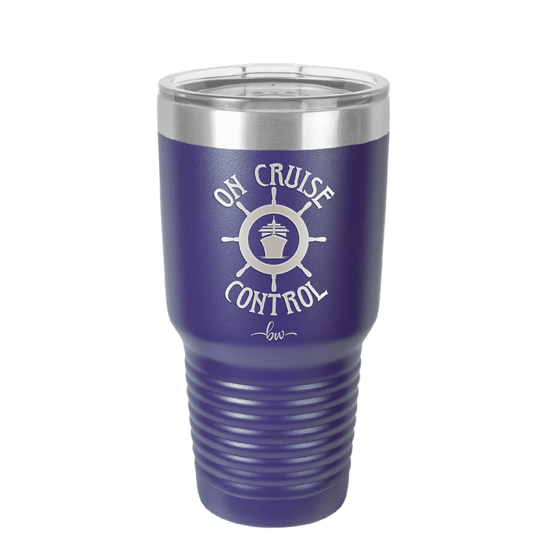 On Cruise Control Ship and Wheel - Laser Engraved Stainless Steel Drinkware - 1433 -