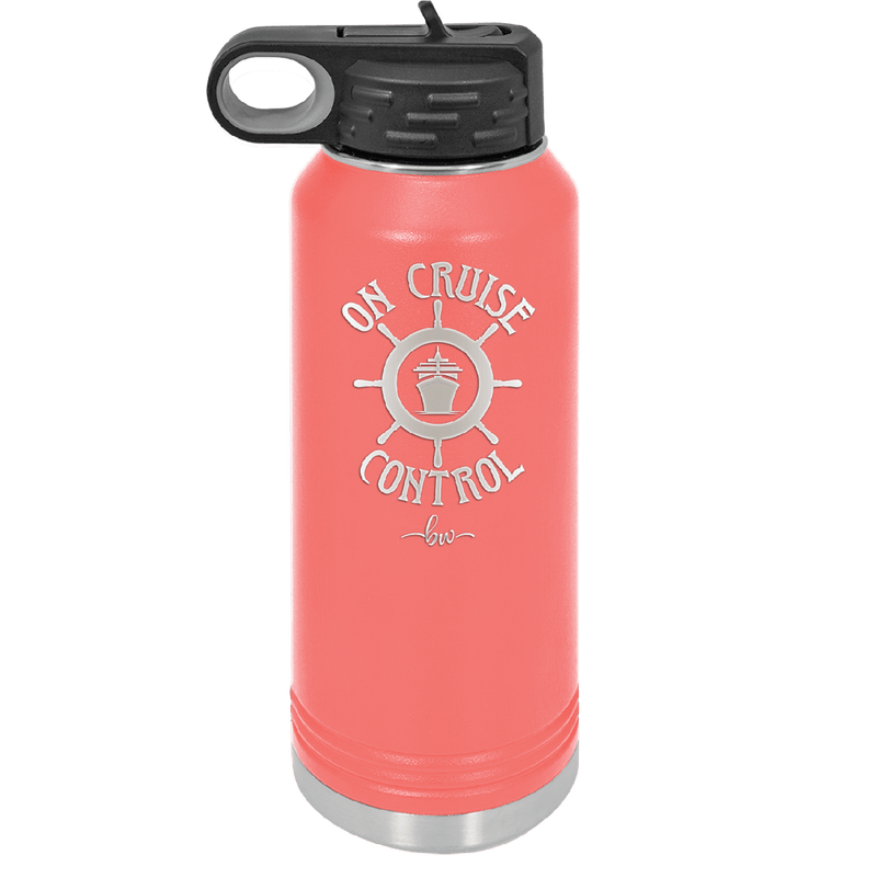 On Cruise Control Ship and Wheel - Laser Engraved Stainless Steel Drinkware - 1433 -
