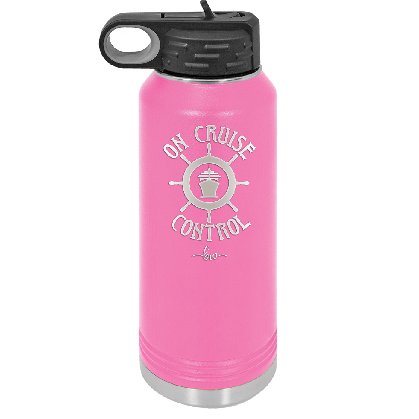 On Cruise Control Ship and Wheel - Laser Engraved Stainless Steel Drinkware - 1433 -