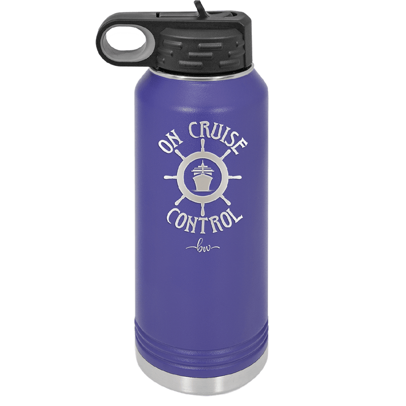 On Cruise Control Ship and Wheel - Laser Engraved Stainless Steel Drinkware - 1433 -