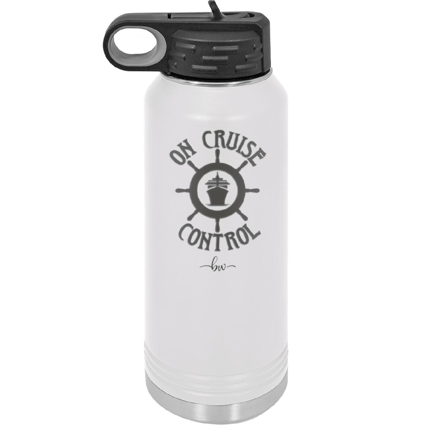 On Cruise Control Ship and Wheel - Laser Engraved Stainless Steel Drinkware - 1433 -