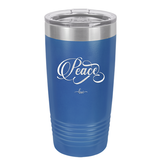 Peace Script - Laser Engraved Stainless Steel Drinkware - 1443 -