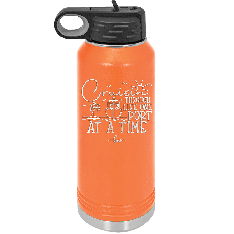 Cruisin Through Life One Port at a Time Cruise 2 - Laser Engraved Stainless Steel Drinkware - 1448 -