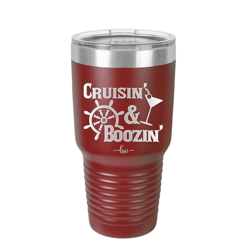 Cruisin and Boozin Cruise 1 - Laser Engraved Stainless Steel Drinkware - 1466 -