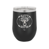 Happy Heifer Floral - Laser Engraved Stainless Steel Drinkware - 1483 -