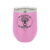 Happy Heifer Floral - Laser Engraved Stainless Steel Drinkware - 1483 -