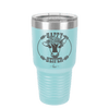Happy Heifer Floral - Laser Engraved Stainless Steel Drinkware - 1483 -