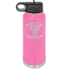 Happy Heifer Floral - Laser Engraved Stainless Steel Drinkware - 1483 -