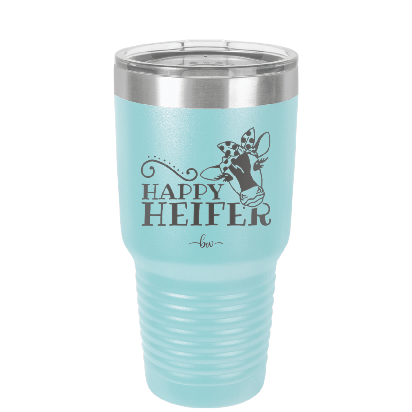 Happy Heifer Polka Dots - Laser Engraved Stainless Steel Drinkware - 1484 -