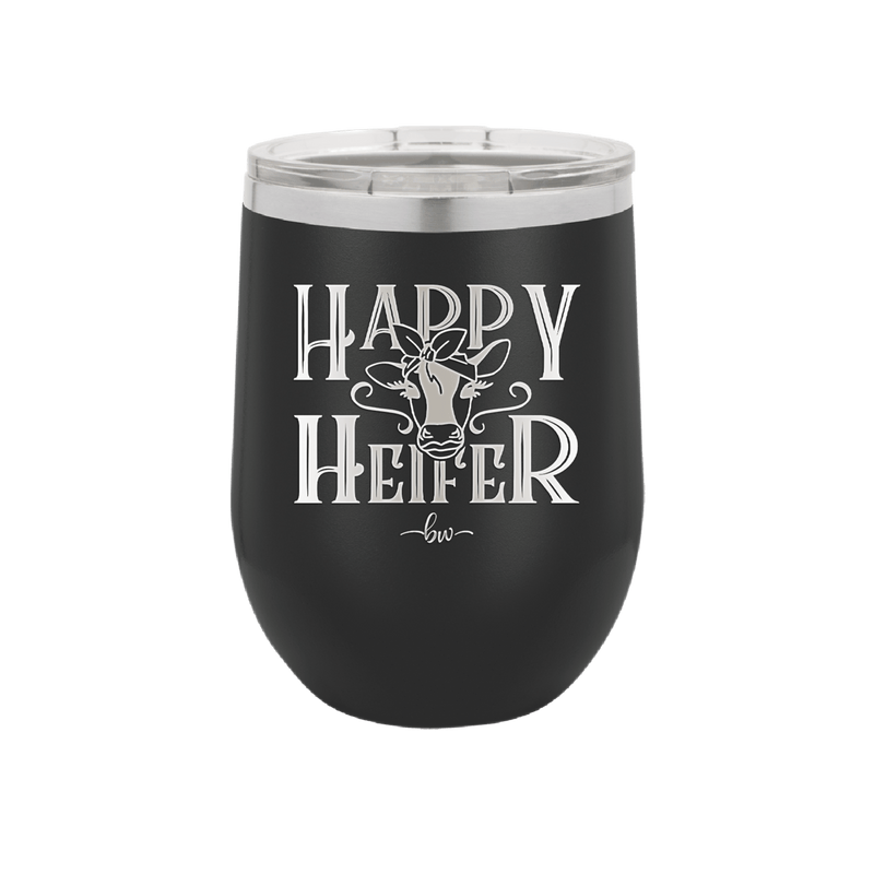 Happy Heifer Bow - Laser Engraved Stainless Steel Drinkware - 1485 -
