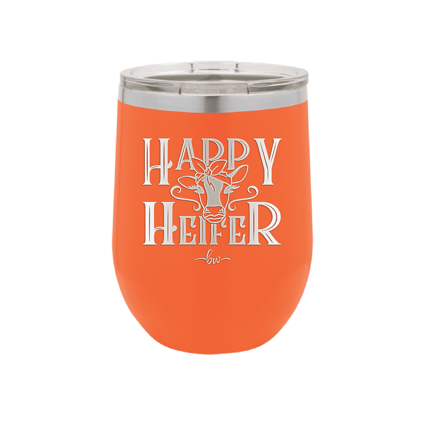 Happy Heifer Bow - Laser Engraved Stainless Steel Drinkware - 1485 -
