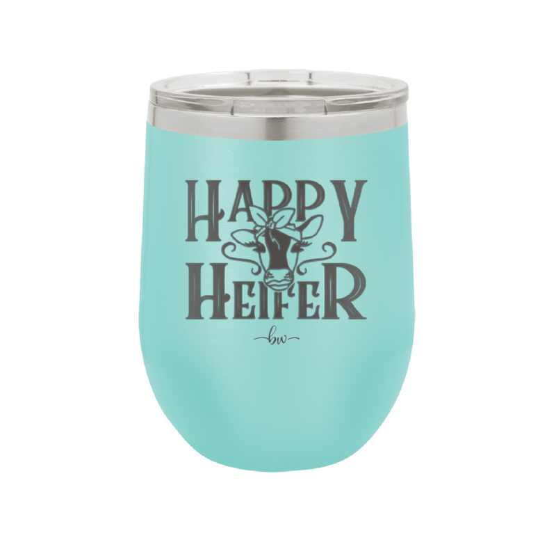 Happy Heifer Bow - Laser Engraved Stainless Steel Drinkware - 1485 -