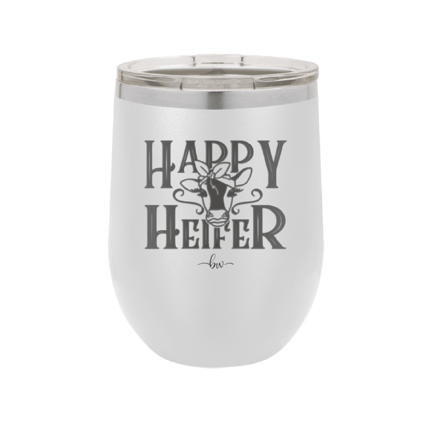 Happy Heifer Bow - Laser Engraved Stainless Steel Drinkware - 1485 -