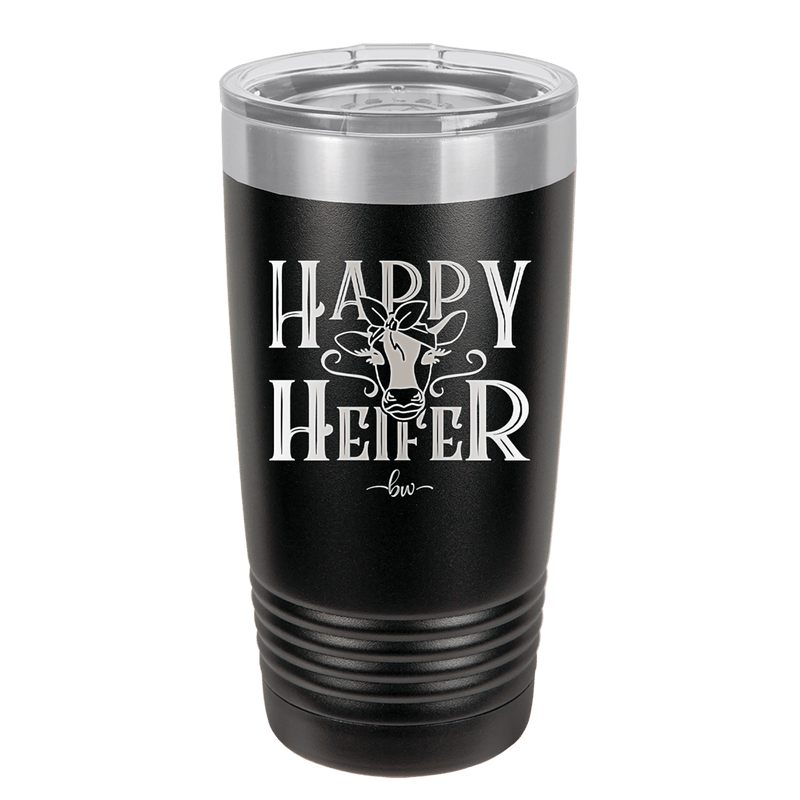 Happy Heifer Bow - Laser Engraved Stainless Steel Drinkware - 1485 -