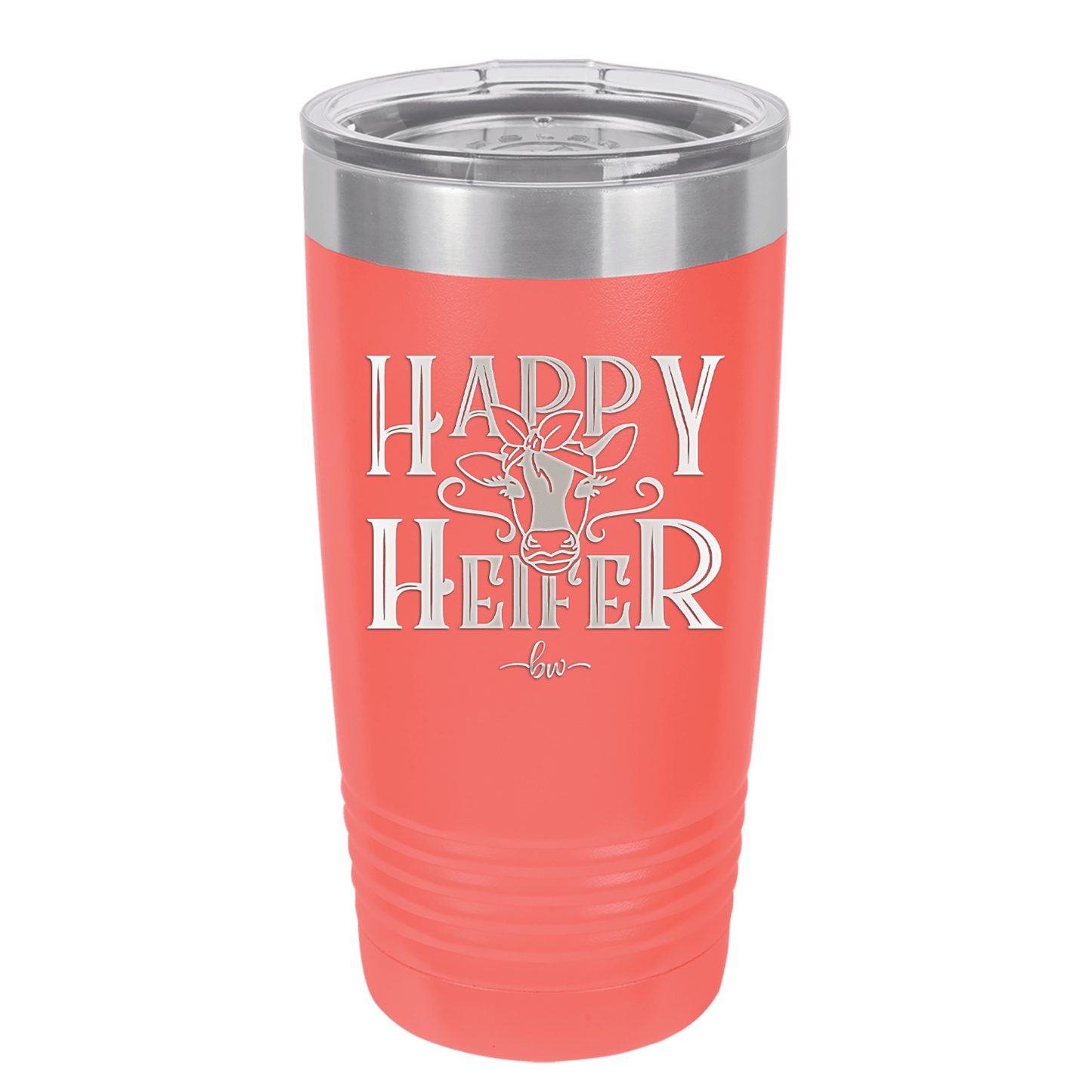 Happy Heifer Bow - Laser Engraved Stainless Steel Drinkware - 1485 -