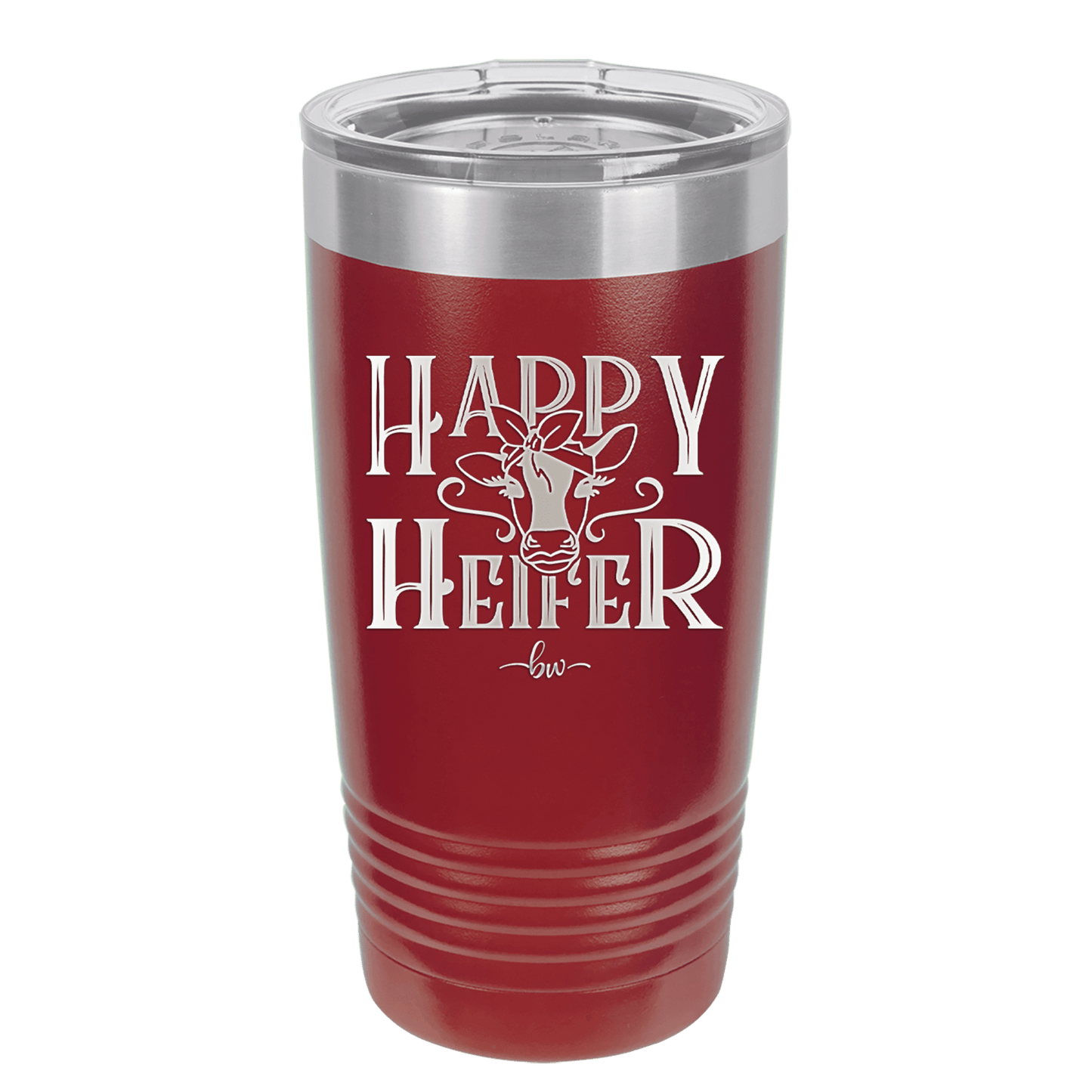 Happy Heifer Bow - Laser Engraved Stainless Steel Drinkware - 1485 -