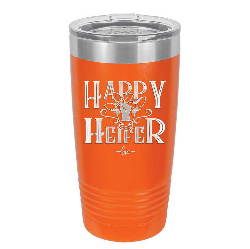 Happy Heifer Bow - Laser Engraved Stainless Steel Drinkware - 1485 -