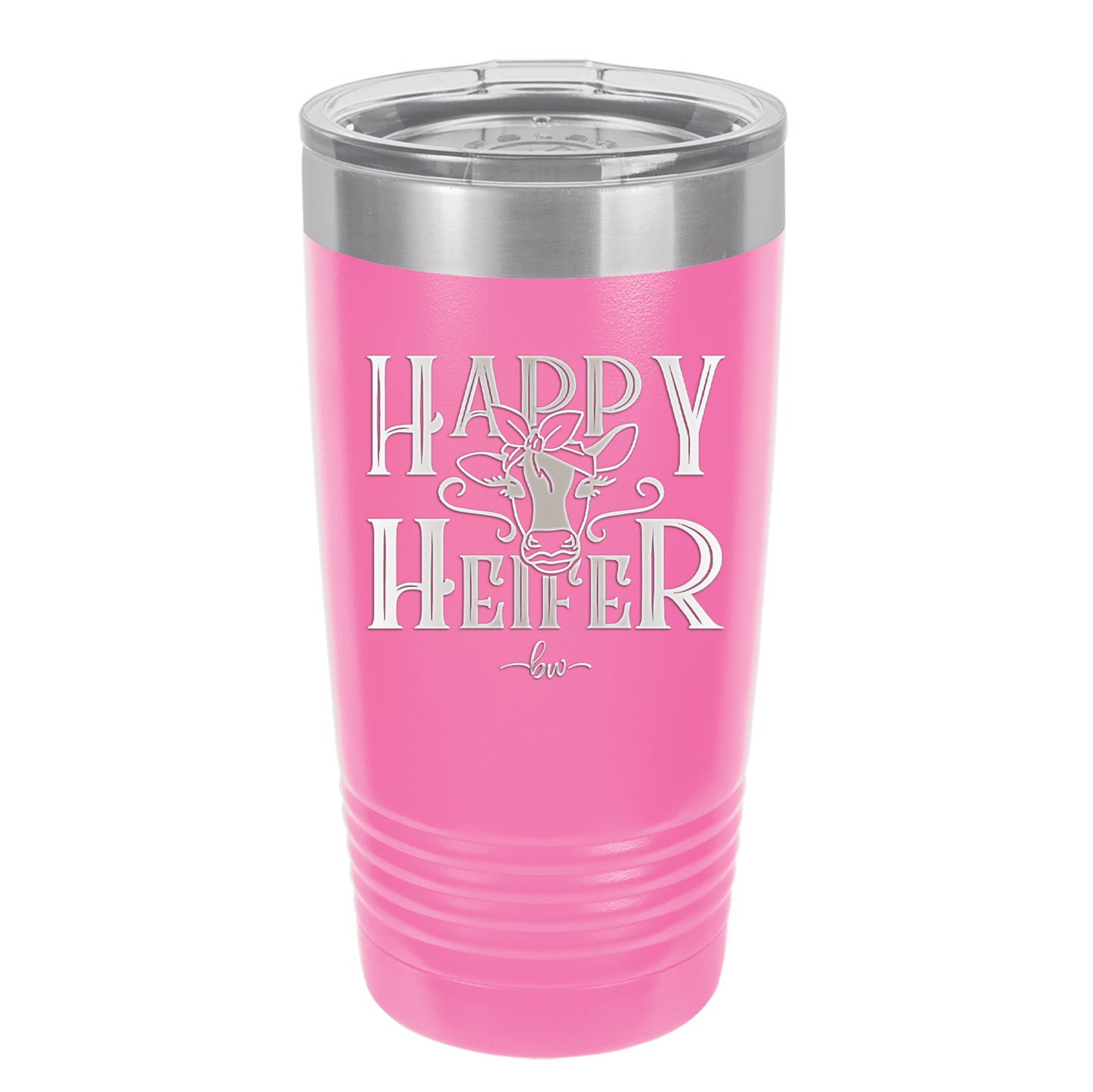 Happy Heifer Bow - Laser Engraved Stainless Steel Drinkware - 1485 -