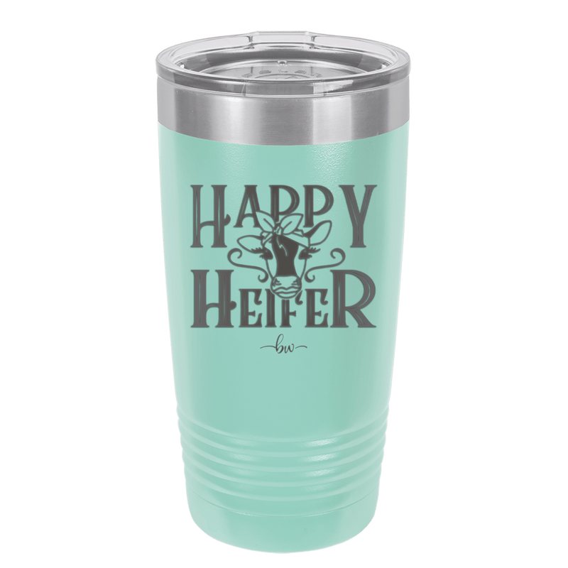 Happy Heifer Bow - Laser Engraved Stainless Steel Drinkware - 1485 -