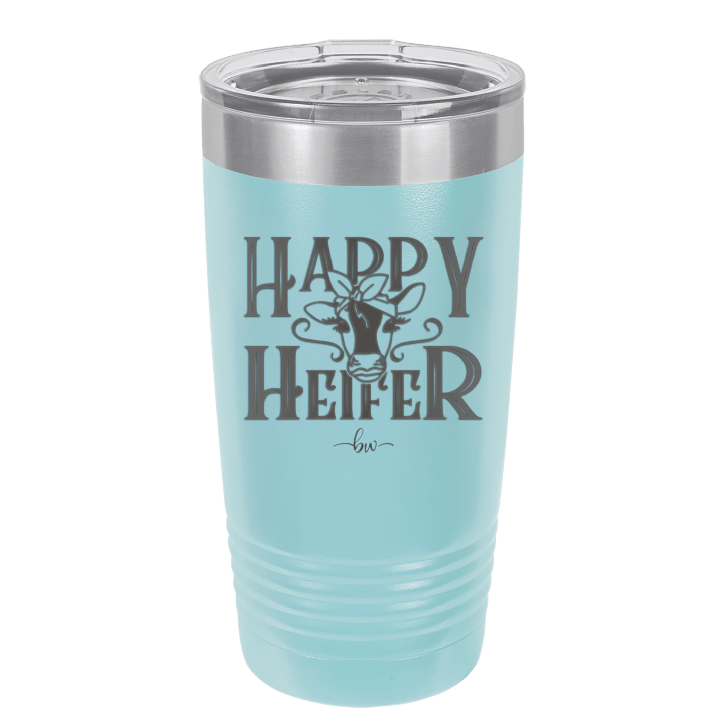 Happy Heifer Bow - Laser Engraved Stainless Steel Drinkware - 1485 -