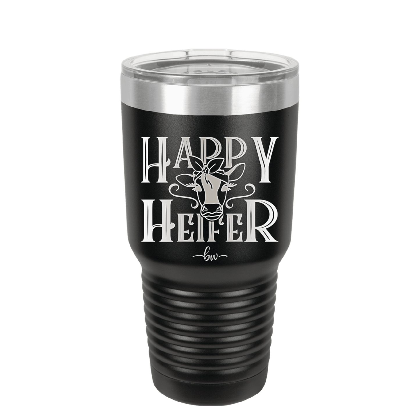 Happy Heifer Bow - Laser Engraved Stainless Steel Drinkware - 1485 -