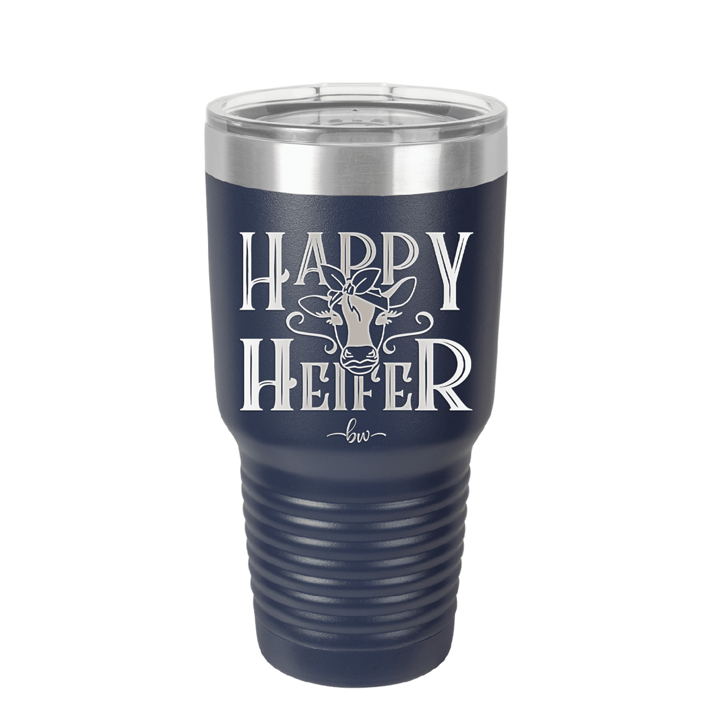 Happy Heifer Bow - Laser Engraved Stainless Steel Drinkware - 1485 -