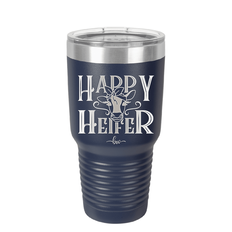 Happy Heifer Bow - Laser Engraved Stainless Steel Drinkware - 1485 -