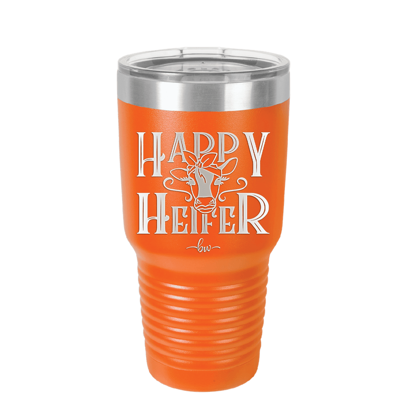 Happy Heifer Bow - Laser Engraved Stainless Steel Drinkware - 1485 -