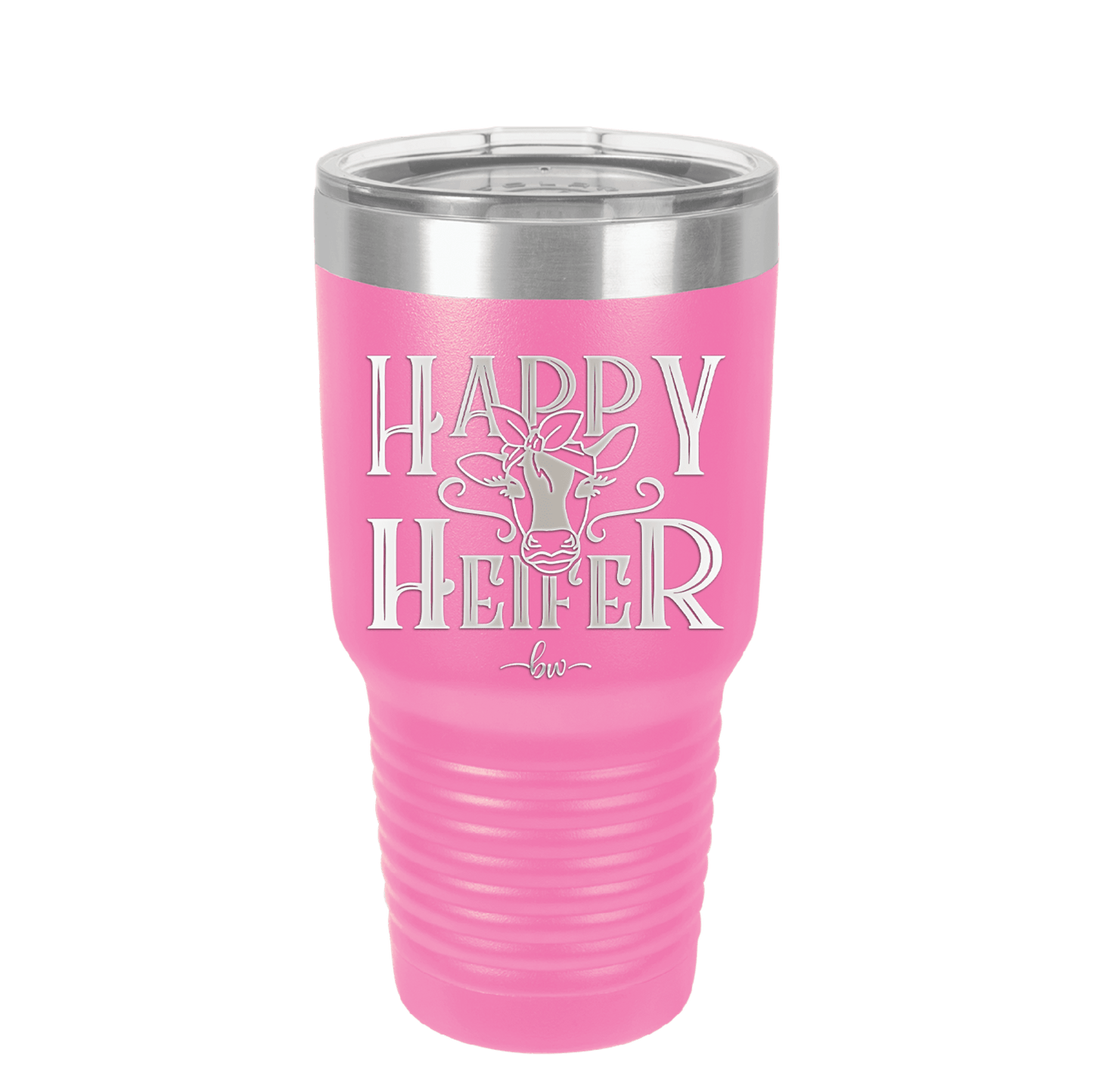 Happy Heifer Bow - Laser Engraved Stainless Steel Drinkware - 1485 -