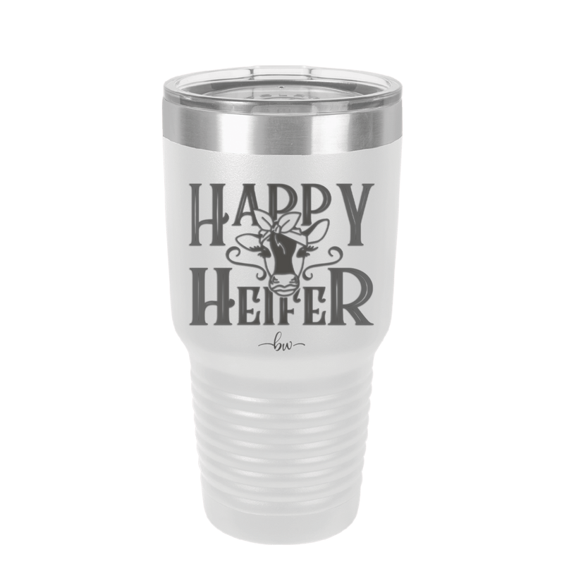 Happy Heifer Bow - Laser Engraved Stainless Steel Drinkware - 1485 -