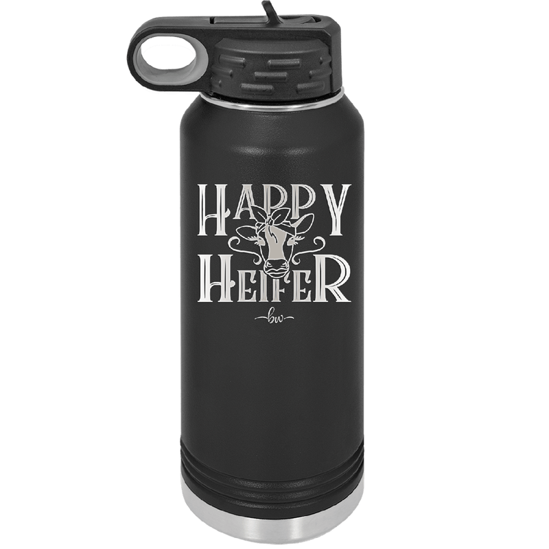 Happy Heifer Bow - Laser Engraved Stainless Steel Drinkware - 1485 -