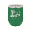 Crazy Heifer Floral - Laser Engraved Stainless Steel Drinkware - 1486 -