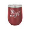 Crazy Heifer Floral - Laser Engraved Stainless Steel Drinkware - 1486 -
