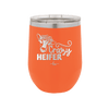 Crazy Heifer Floral - Laser Engraved Stainless Steel Drinkware - 1486 -