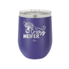 Crazy Heifer Floral - Laser Engraved Stainless Steel Drinkware - 1486 -