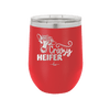 Crazy Heifer Floral - Laser Engraved Stainless Steel Drinkware - 1486 -