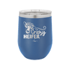 Crazy Heifer Floral - Laser Engraved Stainless Steel Drinkware - 1486 -