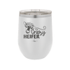 Crazy Heifer Floral - Laser Engraved Stainless Steel Drinkware - 1486 -