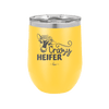 Crazy Heifer Floral - Laser Engraved Stainless Steel Drinkware - 1486 -