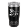 Crazy Heifer Floral - Laser Engraved Stainless Steel Drinkware - 1486 -