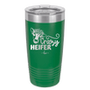 Crazy Heifer Floral - Laser Engraved Stainless Steel Drinkware - 1486 -