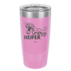 Crazy Heifer Floral - Laser Engraved Stainless Steel Drinkware - 1486 -