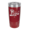 Crazy Heifer Floral - Laser Engraved Stainless Steel Drinkware - 1486 -