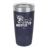 Crazy Heifer Floral - Laser Engraved Stainless Steel Drinkware - 1486 -