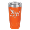 Crazy Heifer Floral - Laser Engraved Stainless Steel Drinkware - 1486 -
