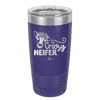 Crazy Heifer Floral - Laser Engraved Stainless Steel Drinkware - 1486 -