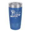 Crazy Heifer Floral - Laser Engraved Stainless Steel Drinkware - 1486 -