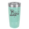 Crazy Heifer Floral - Laser Engraved Stainless Steel Drinkware - 1486 -